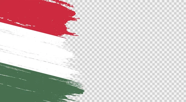 Magyarország Zászló Ecset Festék Texturált Elszigetelt Png Vagy Átlátszó Háttér — Stock Vector