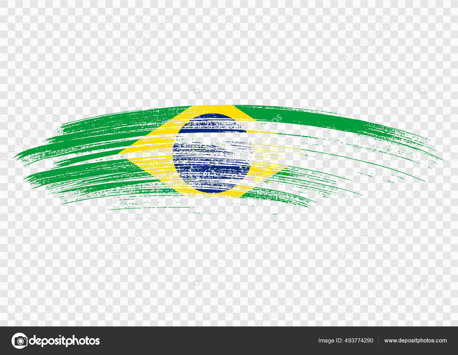Bandeira Brasil Com Pintura Pincel Texturizado Isolado Png Fundo  Transparente imagem vetorial de Phiradet.c© 493774290