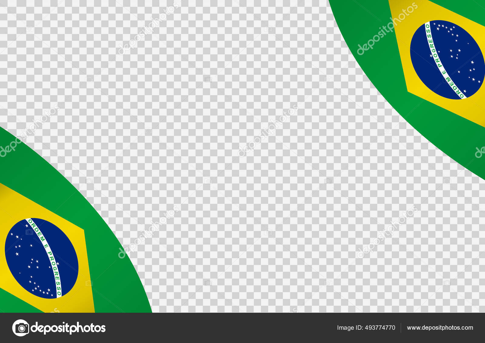 Bandeira Acenando Brasil Isolado Png Fundo Transparente Símbolo Brasil  Modelo imagem vetorial de Phiradet.c© 493774770