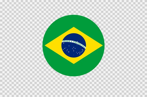 Brezilya Bayrağı Png Veya Şeffaf Arkaplanda Izole Edilmiş Daire Şeklinde — Stok Vektör