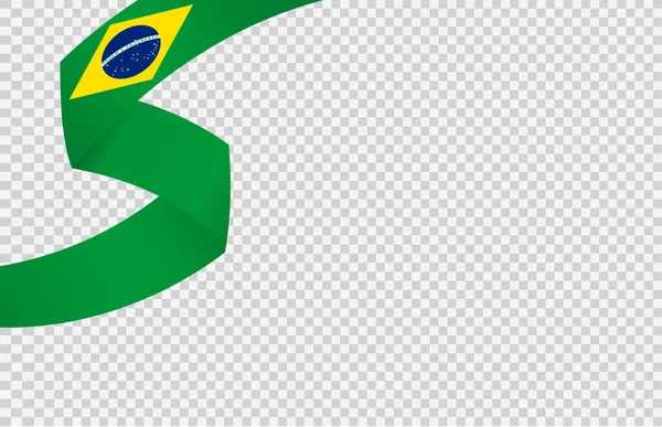 Viftande Flagga Brasilien Isolerad Png Eller Transparent Bakgrund Symbol För — Stock vektor