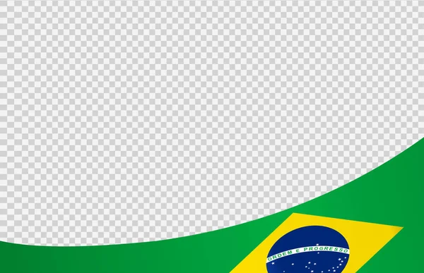 Bandera Ondeando Brasil Aislado Png Fondo Transparente Símbolo Brasil Plantilla — Vector de stock