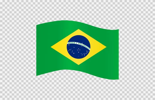 ブラジルの波のフラグは Pngまたは透明な背景に隔離された ブラジルのシンボル バナー カード プロモーション ベクトルイラストのためのテンプレートトップゴールドメダルスポーツ受賞国 — ストックベクタ