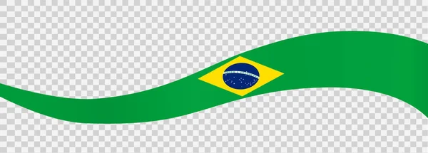 Bandeira Acenando Brasil Isolado Png Fundo Transparente Símbolo Brasil Modelo — Vetor de Stock