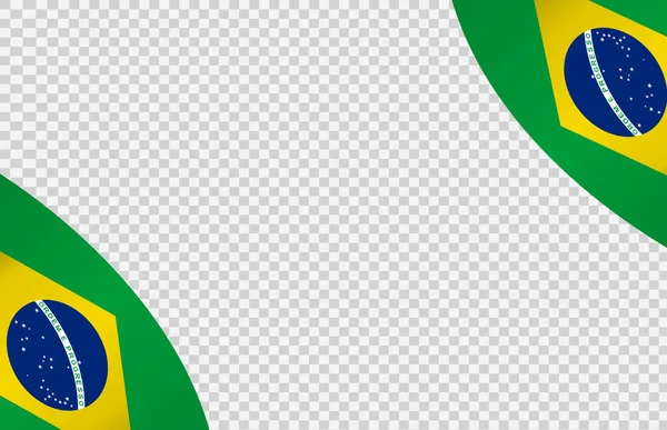 브라질의 웨이브 Waving Flag Png Transparent Background 브라질의 Symbol Brazil — 스톡 벡터