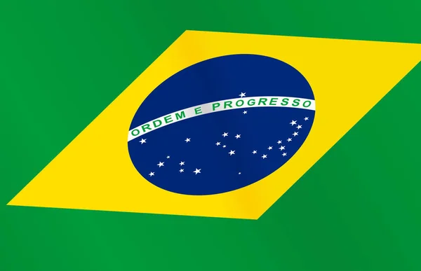 Zwaaien Vlag Van Brazilië Geïsoleerd Png Transparante Achtergrond Symbool Van — Stockvector