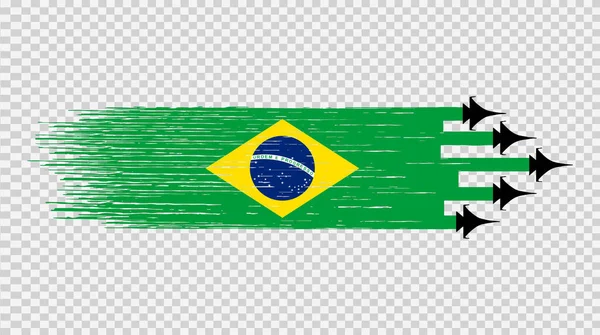 Bandeira Brasil Com Caças Militares Isolados Png Transparentes Símbolos Brasil —  Vetores de Stock