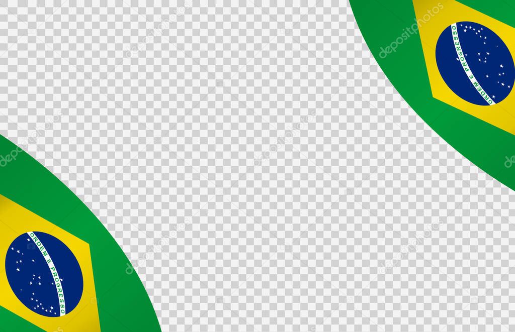 Waving flag of Brazil isolated  on png or transparent  background,Symbol of Brazil,template for banner,card,advertising ,promote, vector illustration top gold medal sport winner country