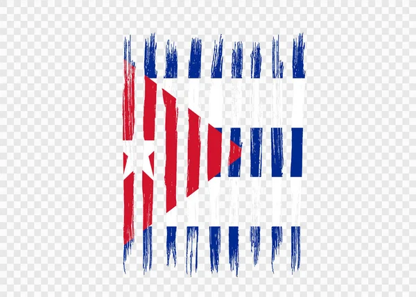 Drapeau Cuba Avec Peinture Pinceau Texturé Isolé Sur Fond Png — Image vectorielle