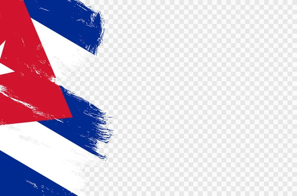 Drapeau Cuba Avec Peinture Pinceau Texturé Isolé Sur Fond Png — Image vectorielle