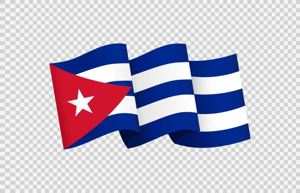 Zwaaien Vlag Van Cuba Geïsoleerd Png Transparante Achtergrond Symbool Van — Stockvector