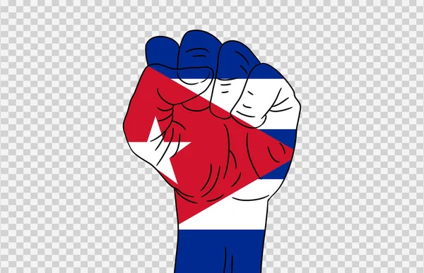 Cuba Vlag Gekleurde Hand Geïsoleerd Png Transparante Achtergrond Symbolen Van — Stockvector