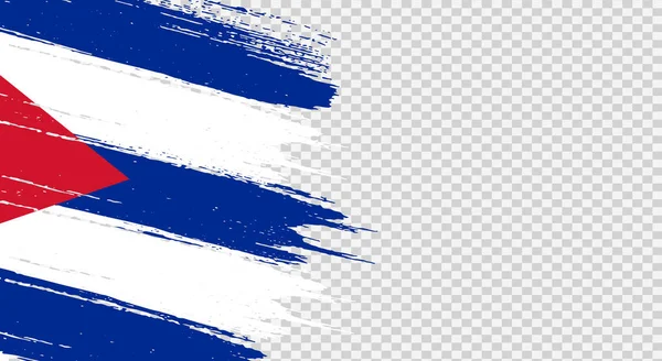 Bandera Cuba Con Pintura Pincel Texturizada Aislada Sobre Fondo Png — Vector de stock