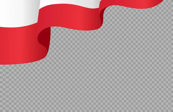 Drapeau Ondulé Pologne Isolé Sur Fond Png Transparent Symbole Pologne — Image vectorielle