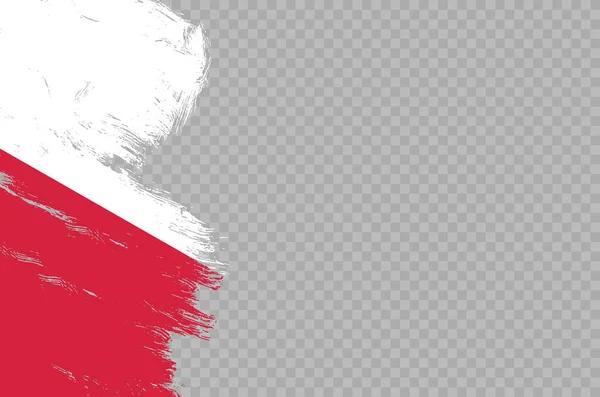 Polen Vlag Met Penseel Verf Getextureerd Geïsoleerd Png Transparante Achtergrond — Stockvector