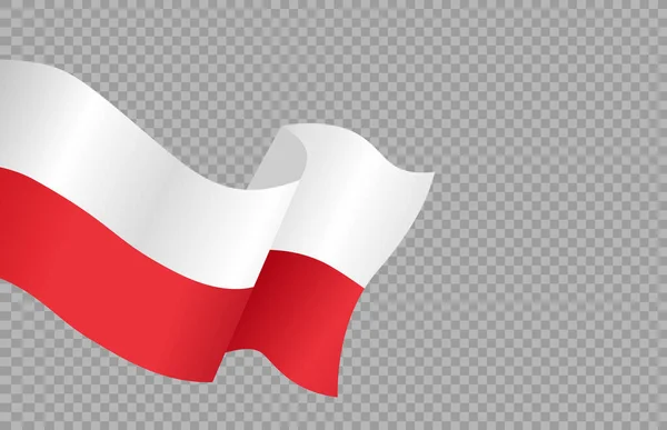 Bandera Ondeando Polonia Aislado Png Fondo Transparente Símbolo Polonia Plantilla — Archivo Imágenes Vectoriales