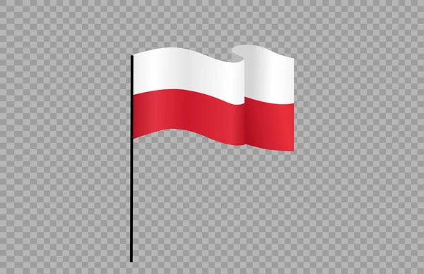 Waving Flag Poland Isolated Png Transparent Background Symbol Poland Template — Stock Vector