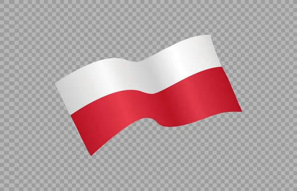 Machająca Flaga Polski Odizolowana Png Lub Przezroczystym Tle Symbol Polski — Wektor stockowy