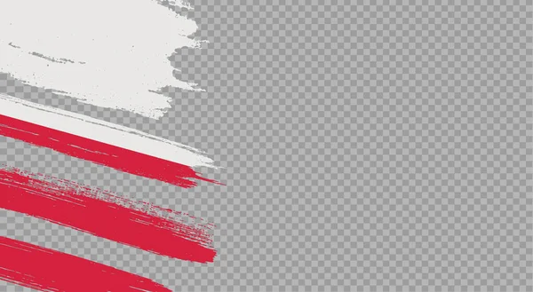 Lengyelország Zászló Ecset Festék Texturált Elszigetelt Png Vagy Átlátszó Háttér — Stock Vector