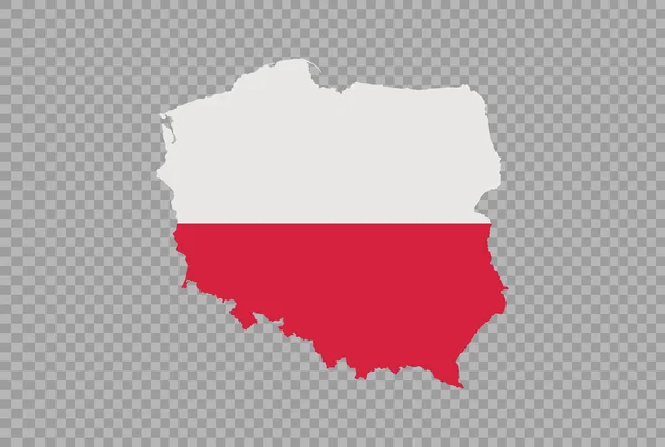 Σημαία Πολωνίας Στο Χάρτη Που Απομονώνονται Png Διαφανές Φόντο Σύμβολο — Διανυσματικό Αρχείο