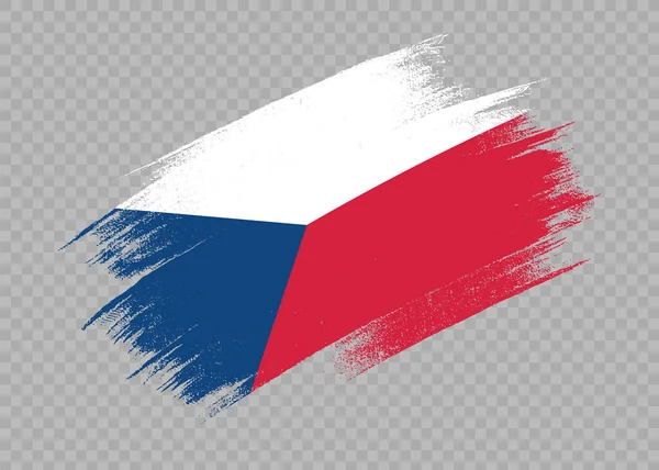 Bandeira República Checa Com Pintura Pincel Texturizado Isolado Png Fundo —  Vetores de Stock