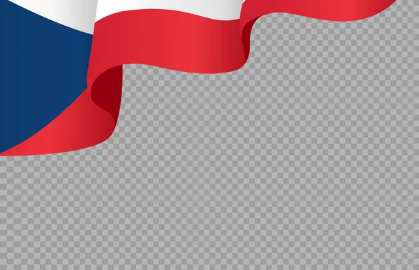 飘扬的捷克共和国国旗在平整或透明的背景下被隔离 捷克共和国的象征 促销模板 矢量插图顶级金牌得主国家 — 图库矢量图片