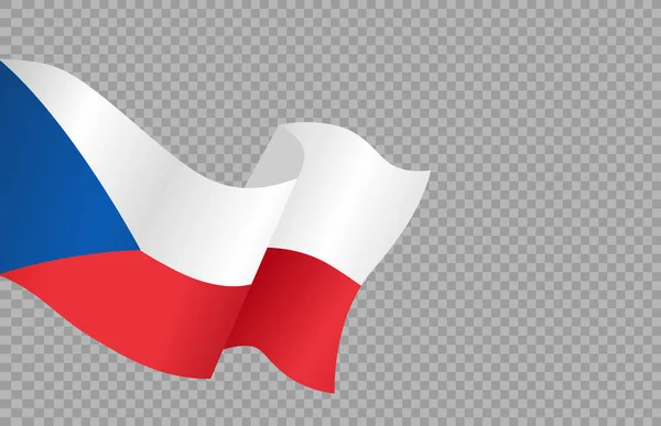 Waving Flag Czech Republic Isolated Png Transparent Background Symbol Czech — Stock Vector