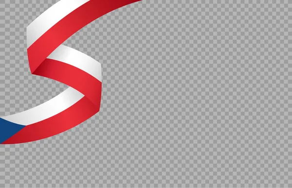 Zwaaien Vlag Van Tsjechië Geïsoleerd Png Transparante Achtergrond Symbool Van — Stockvector