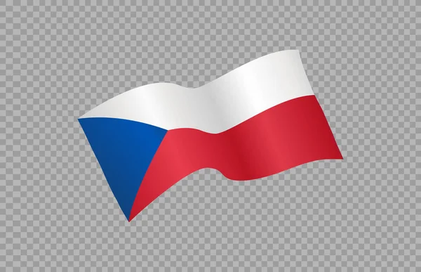 Fahnenschwenken Der Tschechischen Republik Isoliert Auf Png Oder Transparentem Hintergrund — Stockvektor