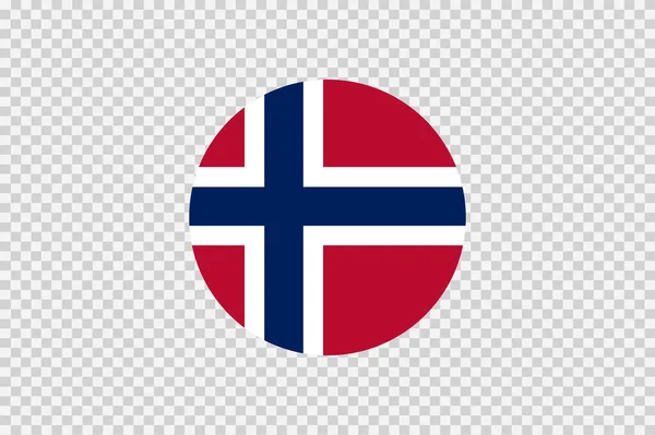 挪威国旗圆形 在平底或透明的背景上孤立 象征挪威 顶级金牌得主体育国家模板 — 图库矢量图片