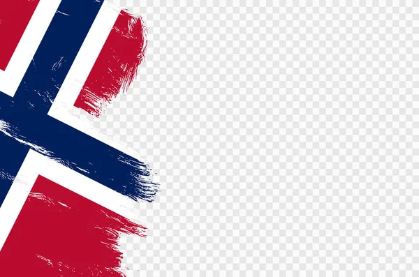 Bandera Noruega Con Pintura Pincel Texturizada Aislada Sobre Fondo Png — Vector de stock