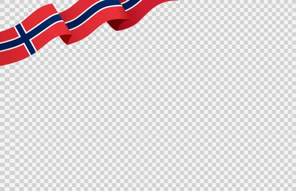 Bandera Ondeando Noruega Aislado Png Fondo Transparente Símbolo Noruega Plantilla — Vector de stock