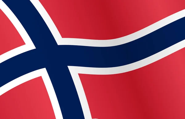 Viftande Flagga Norge Isolerad Png Eller Transparent Bakgrund Symbol För — Stock vektor