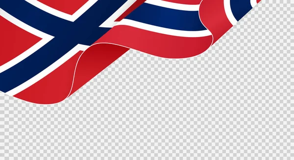 Bandera Ondeando Noruega Aislado Png Fondo Transparente Símbolo Noruega Plantilla — Archivo Imágenes Vectoriales