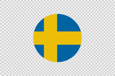 Çember şeklinde İsveç bayrağı png veya şeffaf arkaplanda izole edilmiş, İsveç Sembolü, afiş, kart, reklam, dergi, vektör, üst düzey altın madalyalı spor ülkesi 