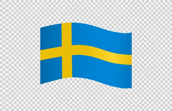 飘扬的瑞典国旗在平整或透明的背景下被隔离 瑞典的象征 促销模板 矢量插图金牌得主国家 — 图库矢量图片