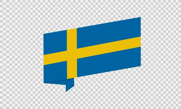 スウェーデンの波のフラグは Pngまたは透明な背景に隔離された スウェーデンのシンボル バナー カード プロモーション ベクトルイラストのためのテンプレートトップゴールドメダルスポーツ受賞国 — ストックベクタ