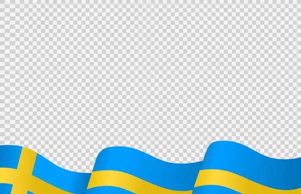 Waving Flag Sweden Isolated Png Transparent Background Symbol Sweden Template — Stock Vector