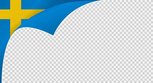 Curled Corner Sweden Flag Isolated Png Transparent Background Symbols Sweden — Stock Vector