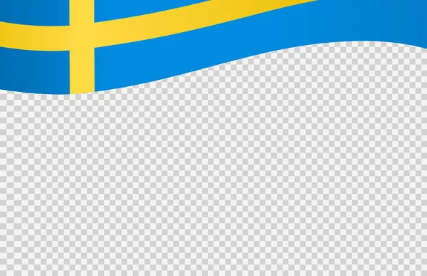 Drapeau Ondulé Suède Isolé Sur Fond Png Transparent Symbole Suède — Image vectorielle