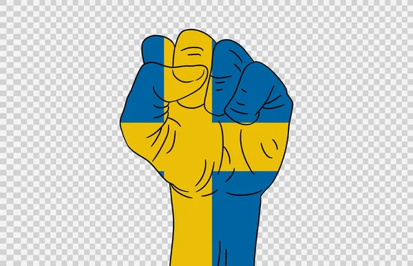 Švédsko Vlajka Barevná Ruka Izolované Png Nebo Transparentní Pozadí Symboly — Stockový vektor
