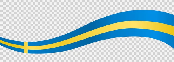 Sventolando Bandiera Della Svezia Isolato Sfondo Png Trasparente Simbolo Svezia — Vettoriale Stock