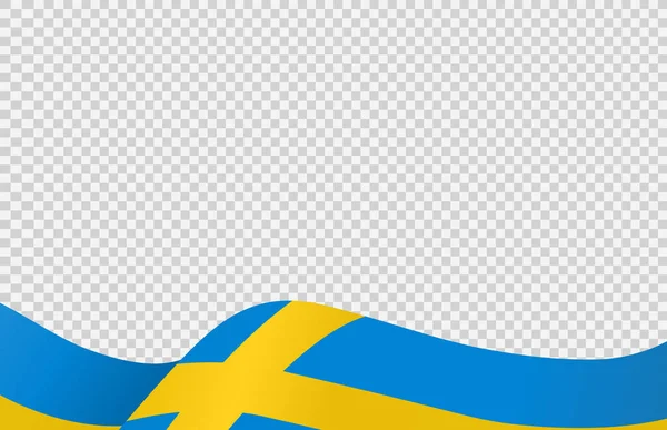 Waving Flag Sweden Isolated Png Transparent Background Symbol Sweden Template — Stock Vector