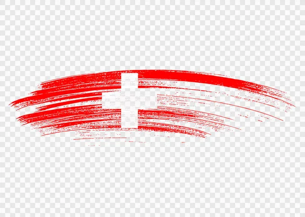 Svizzera Bandiera Con Vernice Pennello Strutturato Isolato Png Sfondo Trasparente — Vettoriale Stock