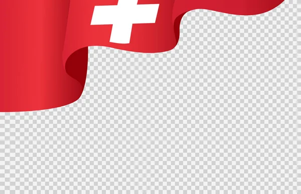 Viftande Flagga Schweiz Isolerad Png Eller Transparent Bakgrund Symbol Schweiz — Stock vektor