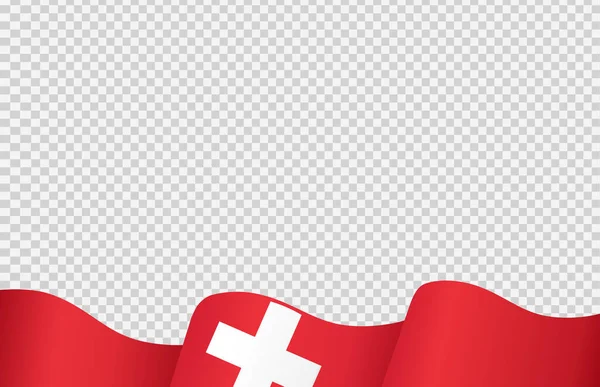 Ondeando Bandera Suiza Aislado Png Fondo Transparente Símbolo Suiza Plantilla — Archivo Imágenes Vectoriales