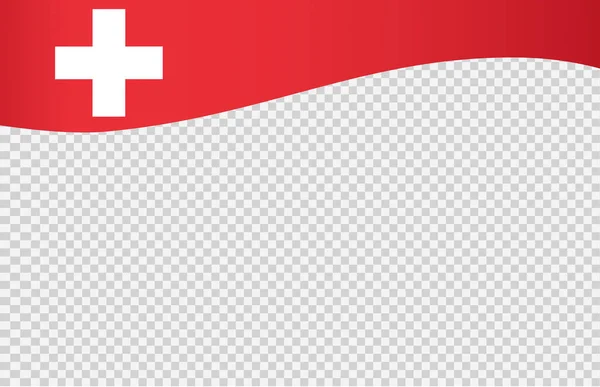 Waving Flag Switzerland Isolated Png Transparent Background Symbol Switzerland Template — Stock Vector