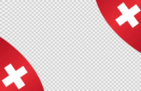 Zwaaien Vlag Van Zwitserland Geïsoleerd Png Transparante Achtergrond Symbool Zwitserland — Stockvector