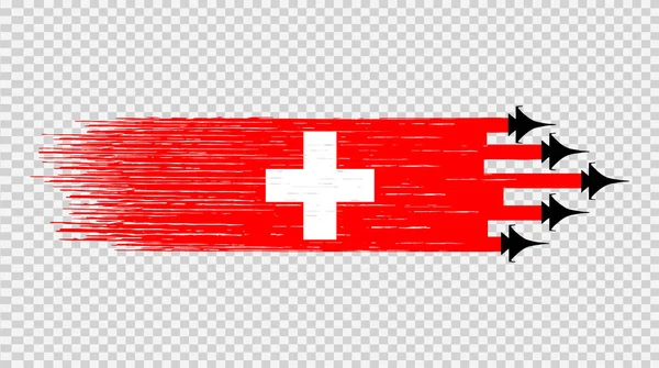 Bandeira Suíça Com Caças Militares Isolados Png Transparente Símbolos Suíça —  Vetores de Stock