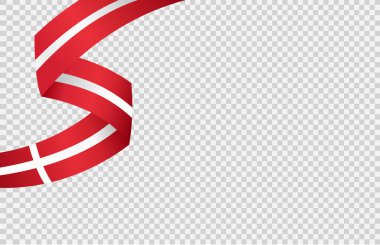 Danimarka 'nın dalgalı bayrağı png veya şeffaf arkaplanda izole edilmiş, Danimarka Sembolü, afiş, kart, reklam, tanıtım, vektör ilüstrasyonları birinci altın madalya sahibi ülke